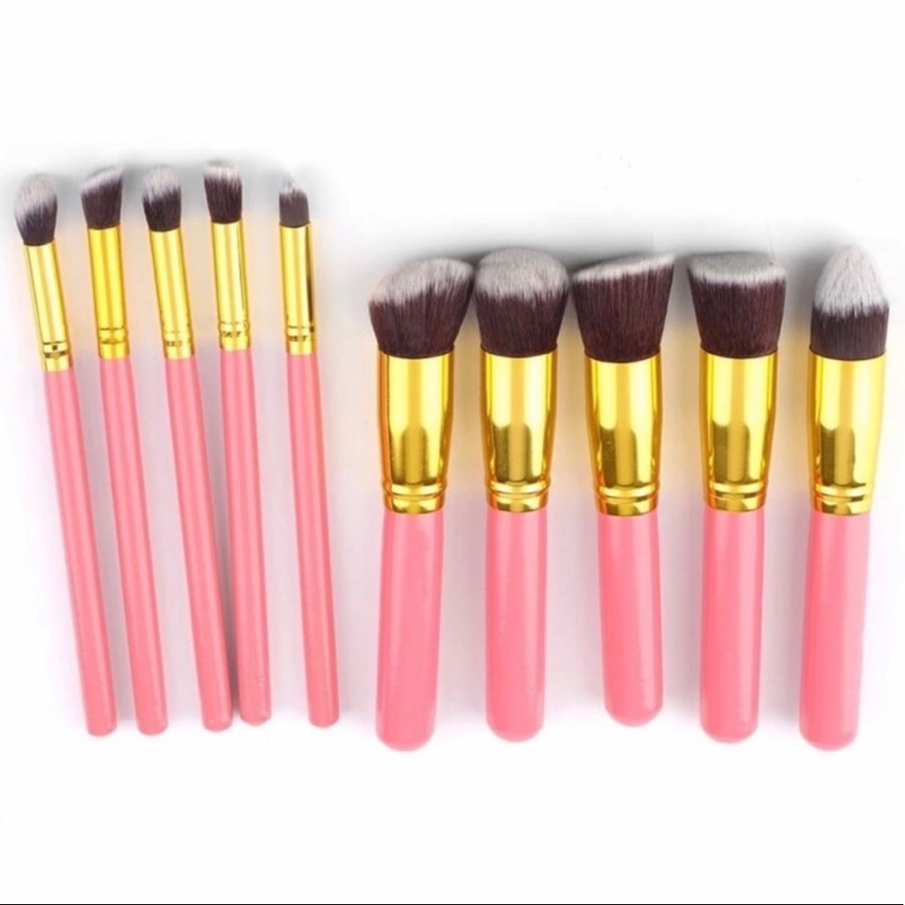HP🎉 Pink Gold Plated Makeup Brushes
